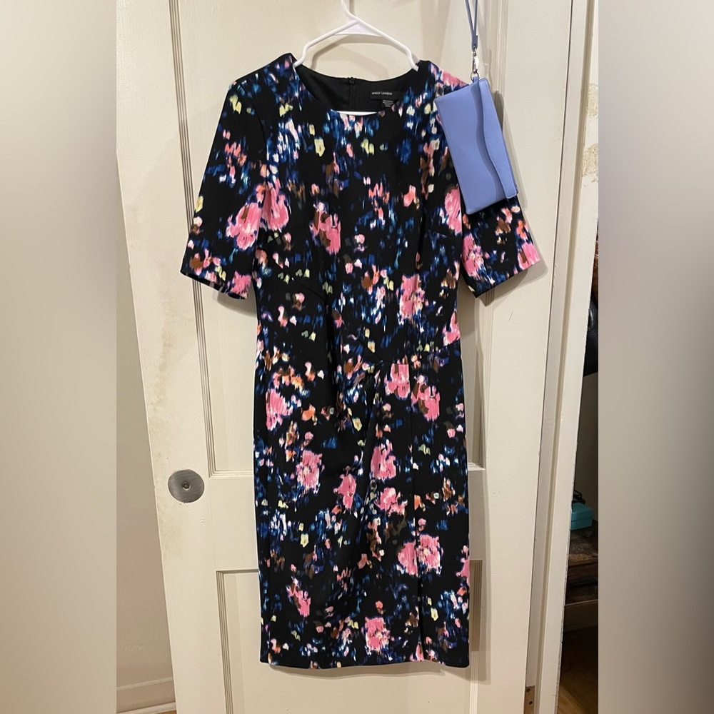 Maggy London Floral Black Dress